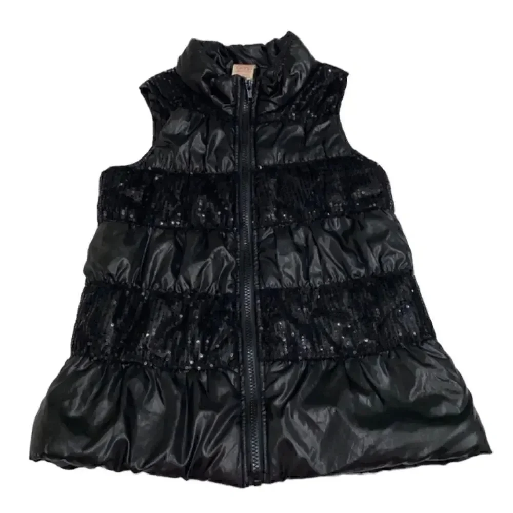 Girls Black Puffer Vest(Size Large 10-12)